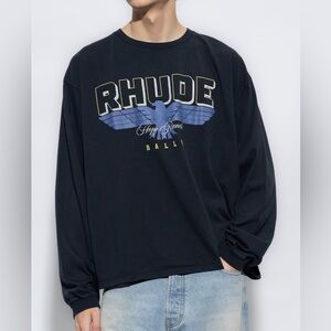 Rhude Black and Blue Crewneck Sweater